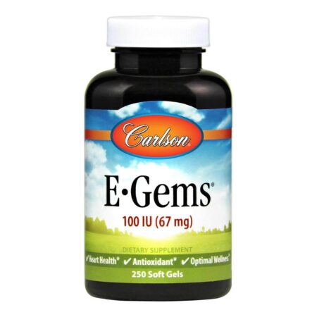 Carlson Labs, E-Gems® 100 IU - 250 Cápsulas em Gel