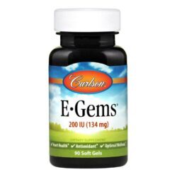 Carlson Labs E-Gems® 200 UI - 90 Cápsulas em Gel: Vitamina E Pura para sua Saúde
