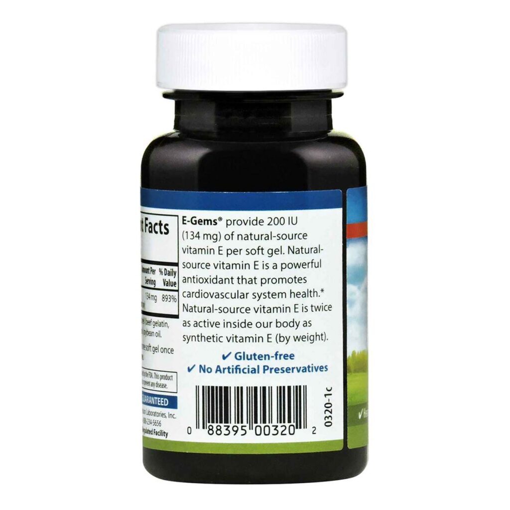 Carlson Labs E-Gems® 200 UI - 90 Cápsulas em Gel: Vitamina E Pura para sua Saúde - Imagem 3