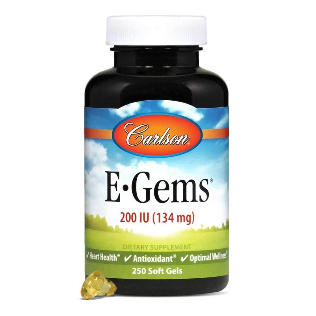 Carlson Labs E-Gems 200 UI Vitamina E 250 Cápsulas em Gel - Saúde e Bem-Estar Antioxidante - Imagem 4