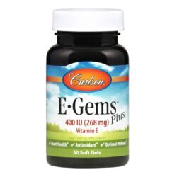 Carlson Labs E-Gems Mais 400 UI - Vitamina E 50 Cápsulas Gel - Saúde Antioxidante