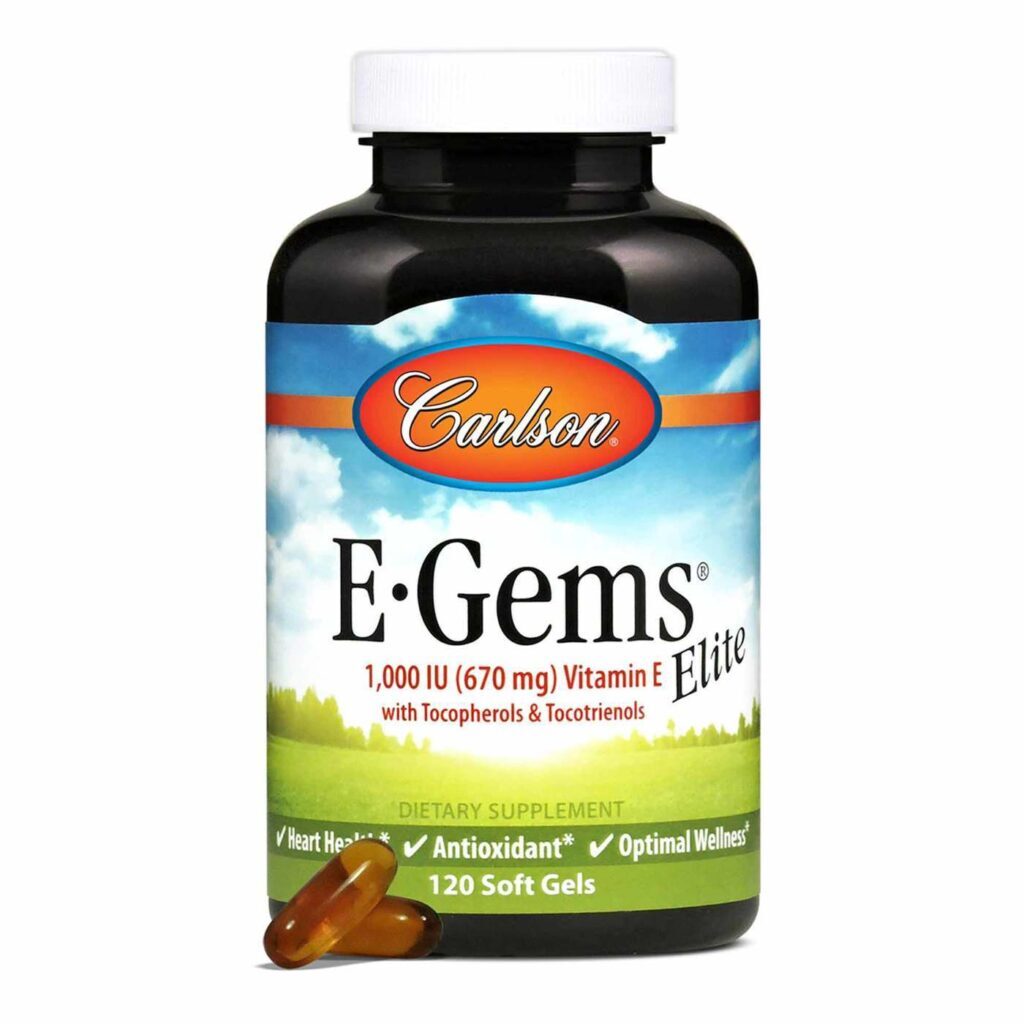 Carlson Labs E-Gems Elite 1.000 UI - 120 Cápsulas de Gel: Vitamina E Pura para sua Saúde - Imagem 5