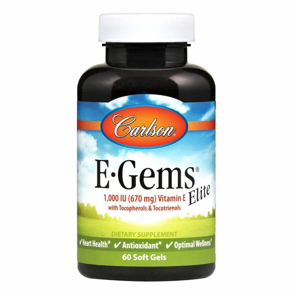 Carlson Labs E-Gems Elite 1.000 UI - 60 Cápsulas em Gel: Vitamina E Pura para sua Saúde