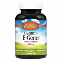 Carlson Labs E-Gems® Gamma Tocoferol 465 mg - Suporte Antioxidante Potente 120 Cápsulas Gel
