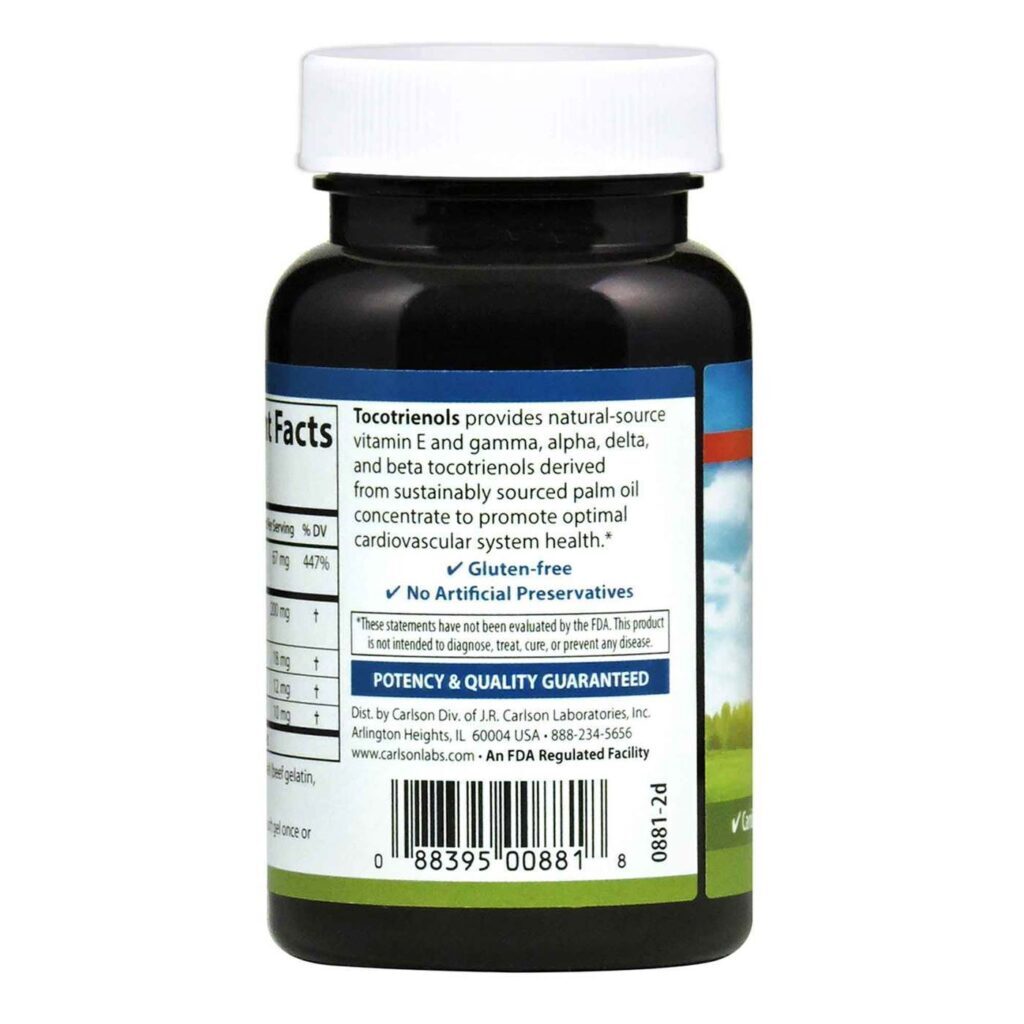 Carlson Labs Tocotrienóis 90 Cápsulas em Gel: Potência Antioxidante para sua Saúde - Imagem 3