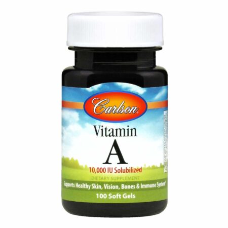 Carlson Labs, Vitamina A - 10,000 IU Solubilizado - 100 Cápsulas em Gel