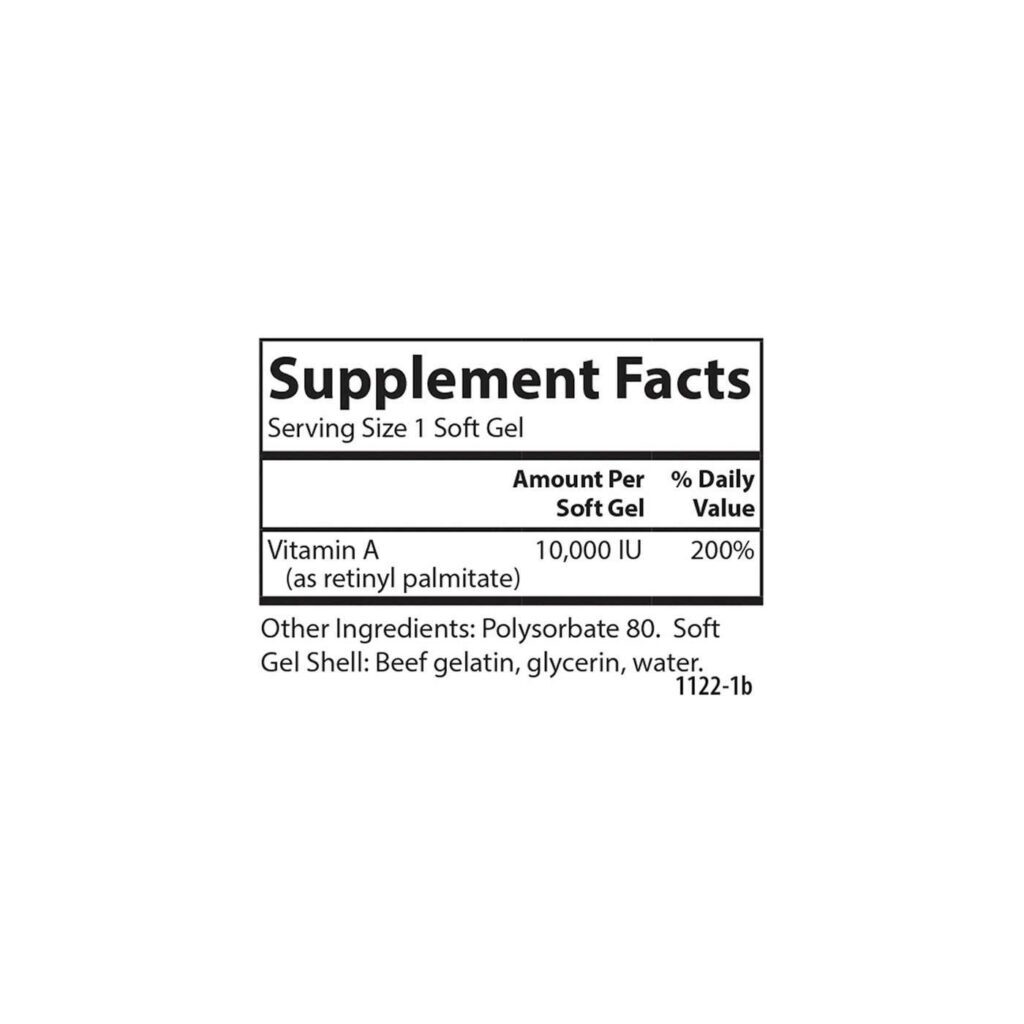 Carlson Labs Vitamina A 10.000 UI Solubilizada: Saúde Essencial em 250 Cápsulas Gel - Imagem 4