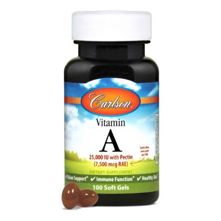 Carlson Labs Vitamina A - 25,000 IU com Pectin - 100 Cápsulas em Gel - Image 5