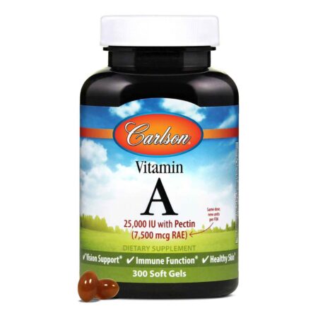 Carlson Labs, Vitamina A 25,000 IU com Pectina - 300 Cápsulas em Gel - Image 5