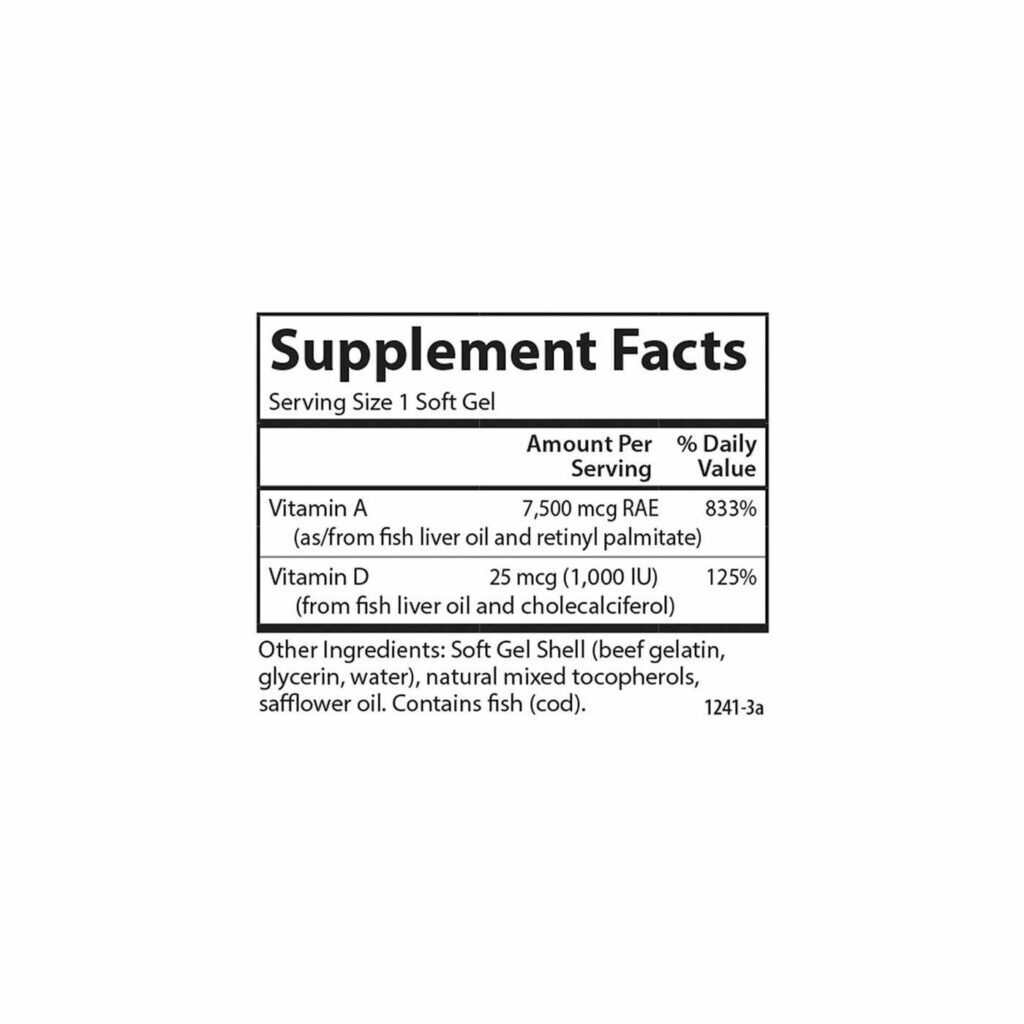 Carlson Labs Vitamina A 25.000 UI & Vitamina D 1.000 UI - 100 Cápsulas em Gel para Saúde Óssea e Imunológica - Imagem 4