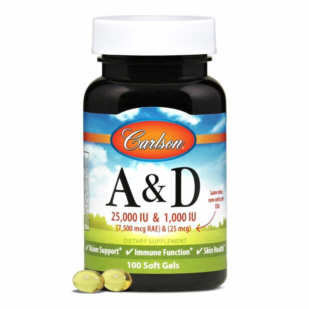 Carlson Labs Vitamina A 25.000 UI & Vitamina D 1.000 UI - 100 Cápsulas em Gel para Saúde Óssea e Imunológica - Imagem 5