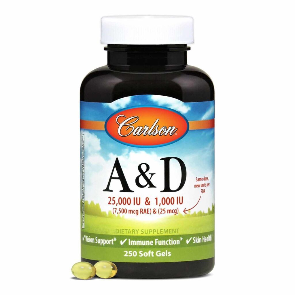 Carlson Labs A & D 25.000 UI & 1.000 UI 250 Cápsulas Gel - Saúde Óssea e Imunidade - Imagem 5
