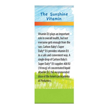 Carlson Labs, Baby Super Daily Vitamina D3 400 IU - 10.3 ml - Image 4