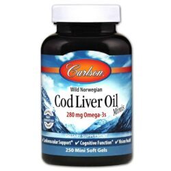 Carlson Labs Óleo de Fígado de Bacalhau 250 Mini Cápsulas Gel: Saúde Completa