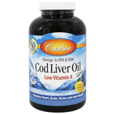 Carlson Labs Cod Liver Oil Gems - Low Vitamin A - 150 Cápsulas em Gel