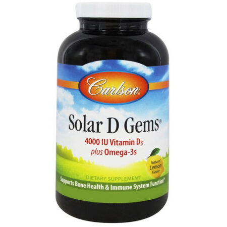 Carlson Labs, Vitamina D Solar D Gems® 4,000 IU - 360 Cápsulas em Gel