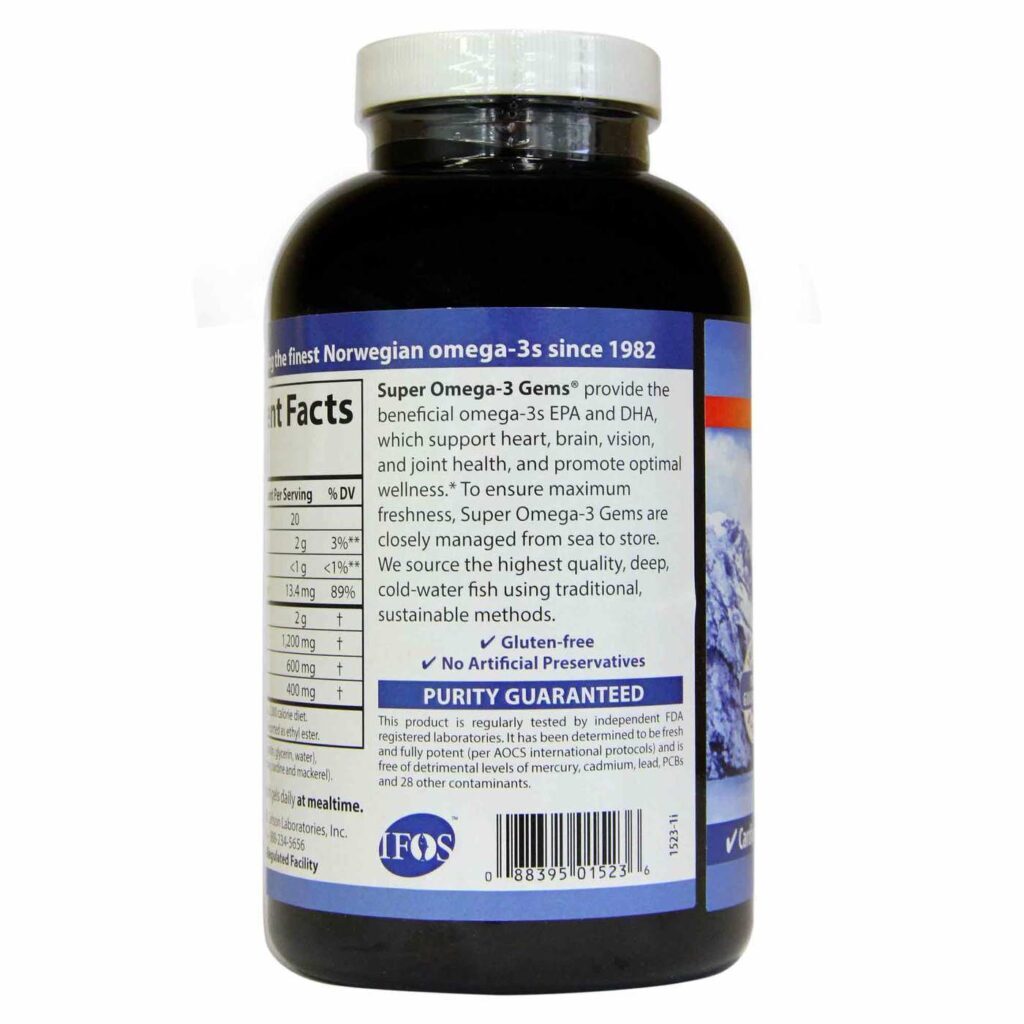 Carlson Labs Super Ômega-3 Gems 1200 mg - 300 Cápsulas Gel - Saúde Cardiovascular - Imagem 3
