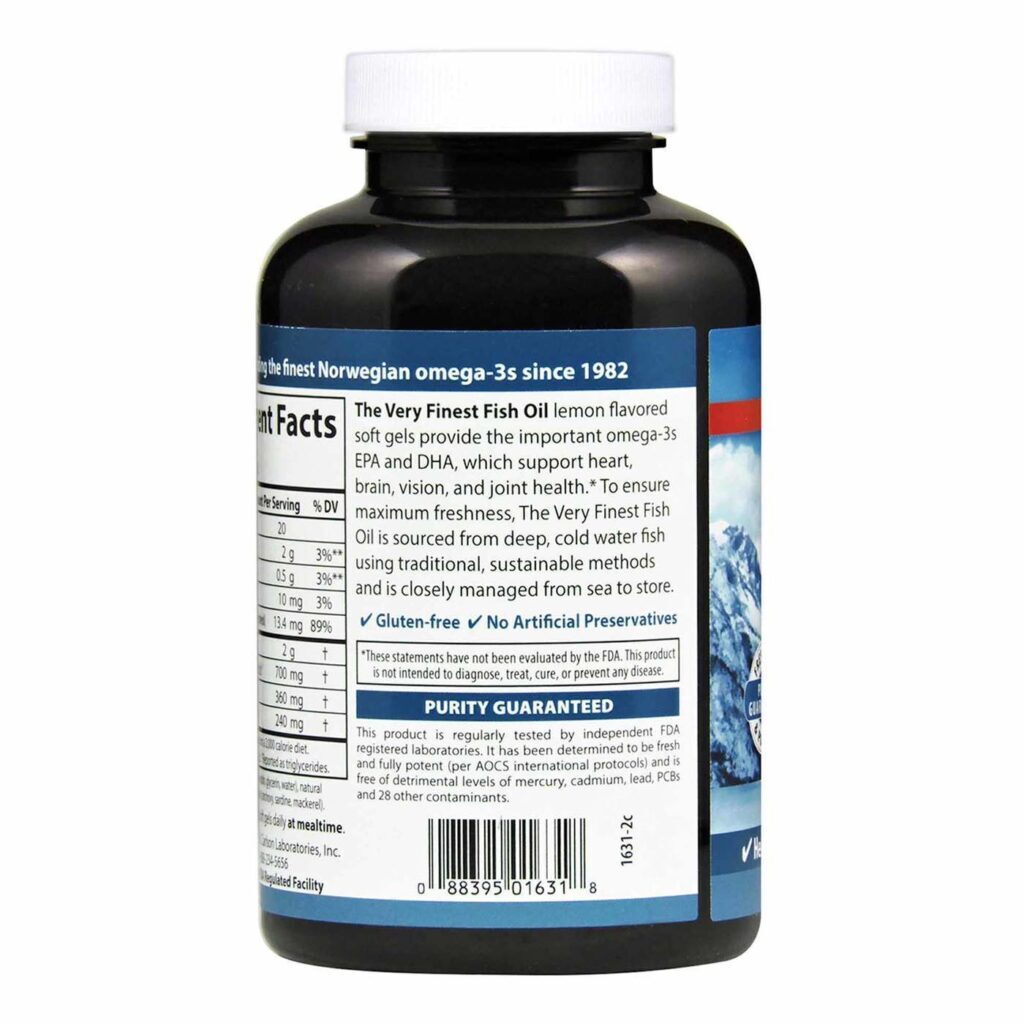 Carlson Labs Óleo de Peixe Mais Puro - 1000 mg - 120 Cápsulas Gel - Saúde Cardiovascular - Imagem 3