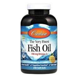 Carlson Labs Óleo de Peixe Limão 1000mg - 240 Cápsulas Gel para Saúde Cardiovascular