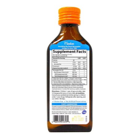 Carlson Labs, Óleo de Peixe Norueguês Kid's, Laranja - 200 ml - Image 2