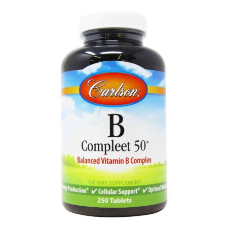 Carlson Labs, B Compleet 50 - Vitamina do Complexo B - 250 Tabletes