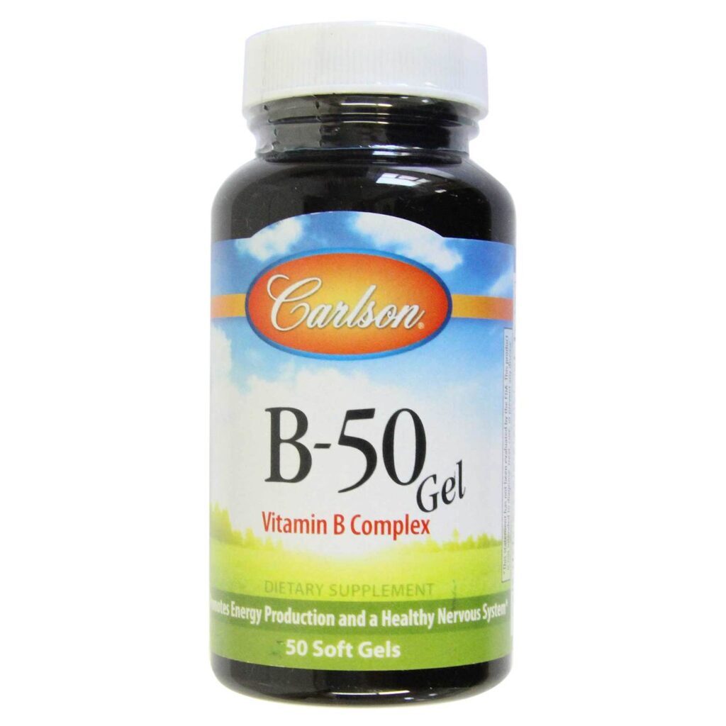 Carlson Labs B-50: Complexo de Vitaminas B Essenciais com 50 Cápsulas em Gel