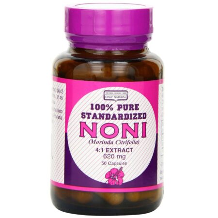 100% Noni Puro Padronizado 620 mg Only Natural 50 Cápsulas