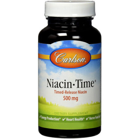 Carlson Labs Niacin-Time, Liberação temporizada - 500 mg - 100 Tabletes