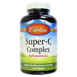 Carlson Labs Super C-Complexo: Vitamina C Pura com 250 Tabletes Essenciais para Sua Saúde