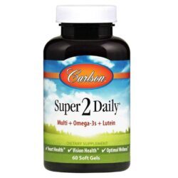 Carlson Labs Super 2 Daily Multivitamínico com Ômega-3 e Luteína 60 Cápsulas
