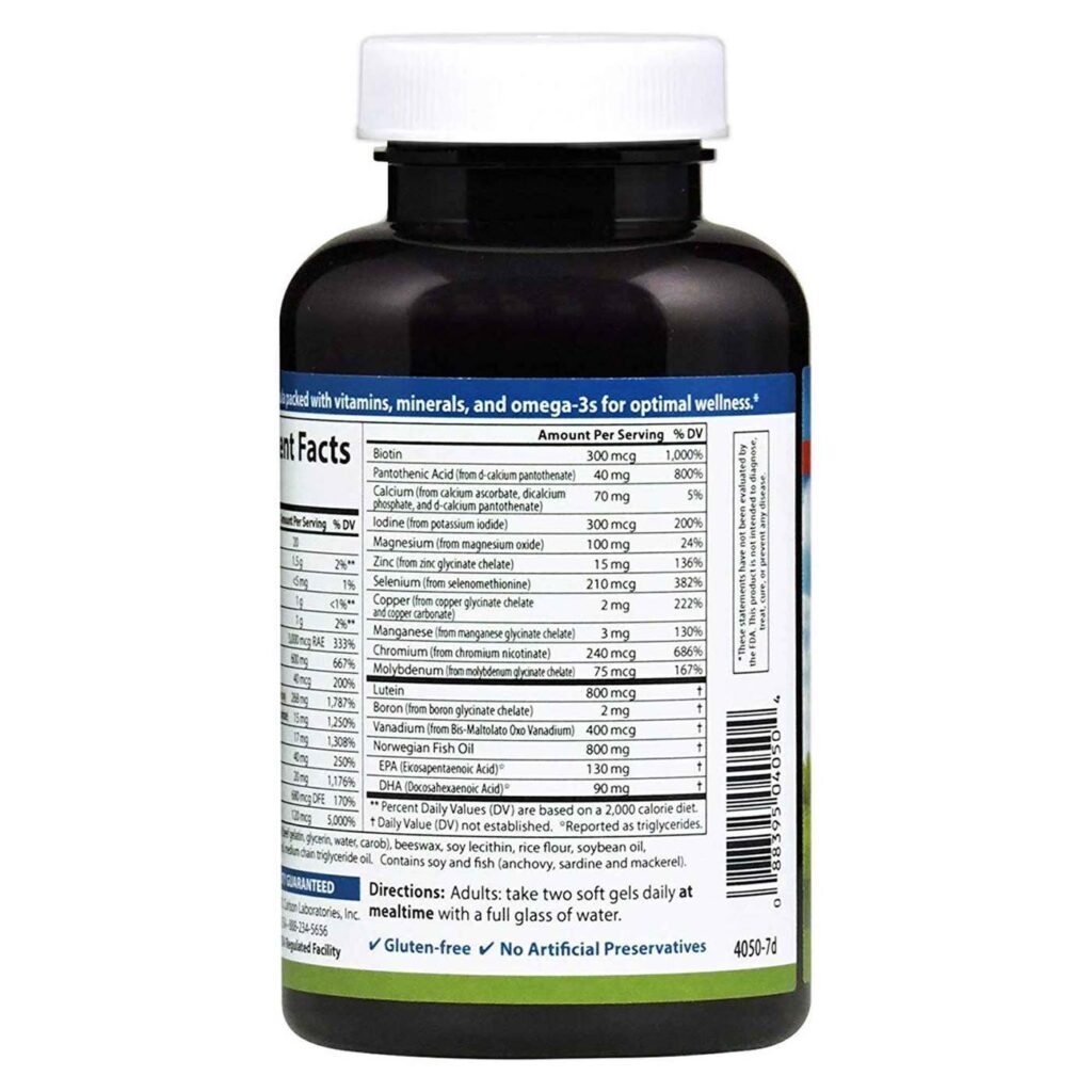 Carlson Labs Super 2 Daily Multivitamínico com Ômega-3 e Luteína 60 Cápsulas - Imagem 3