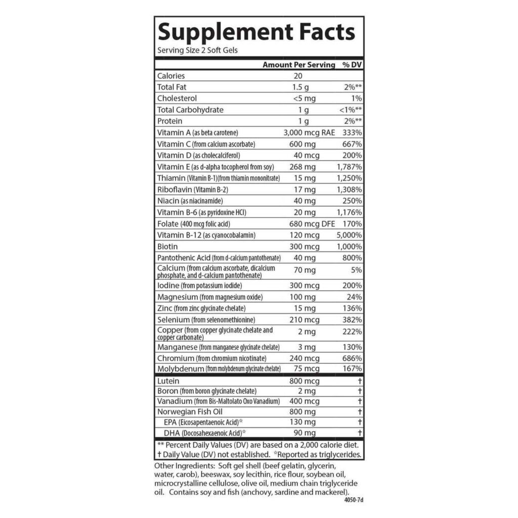 Carlson Labs Super 2 Daily Multivitamínico com Ômega-3 e Luteína 60 Cápsulas - Imagem 4