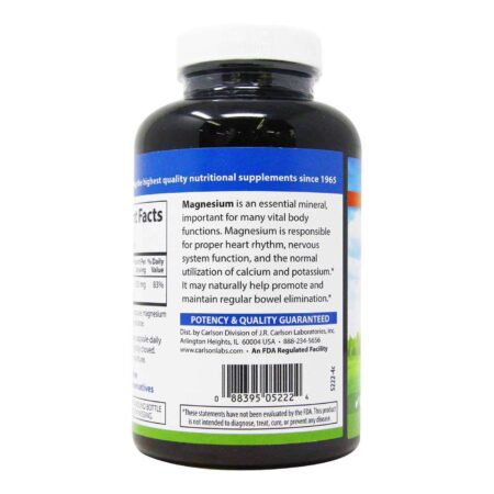 Carlson Labs, Magnésio 350 mg - 180 Cápsulas - Image 3