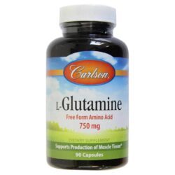 Carlson Labs L-Glutamina 750 mg - 90 Cápsulas: Energia e Recuperação Muscular