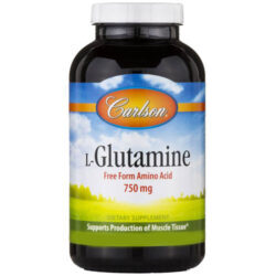 Carlson Labs L-Glutamina 750mg - 300 Cápsulas: Recuperação Muscular e Saúde Intestinal
