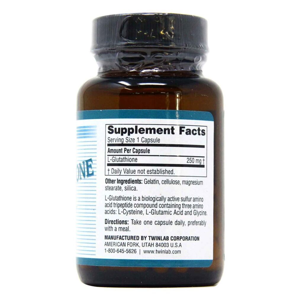 Twinlab Mega L-Glutationa 60 Cápsulas: Poder Antioxidante para o Bem-Estar - Imagem 2