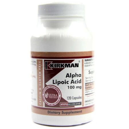 Kirkman Labs Alpha Lipoic Acid, Hipoalergênico - 100 mg - 120 Cápsulas Vegetarianas