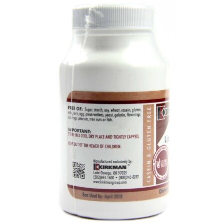 Kirkman Labs Alpha Lipoic Acid, Hipoalergênico - 100 mg - 120 Cápsulas Vegetarianas - Image 3