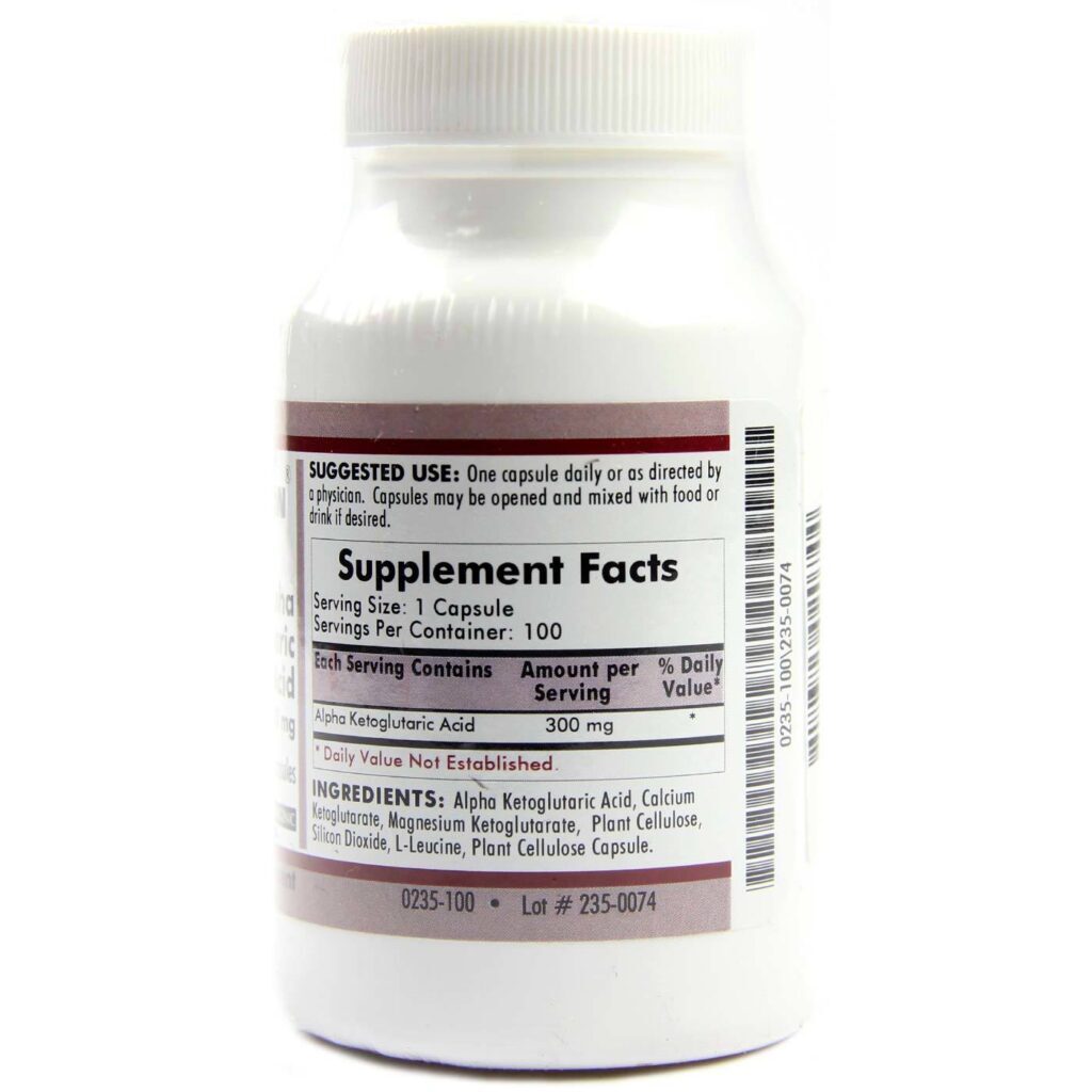 Kirkman Labs Ácido Alfa-Cetoglutárico 300 mg Hipoalergênico - 100 Cápsulas Vegetarianas - Imagem 2