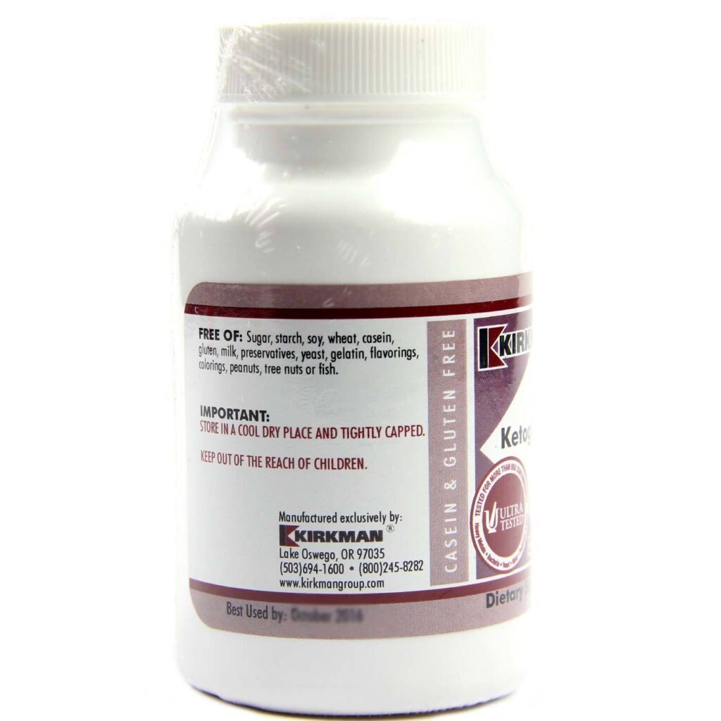 Kirkman Labs Ácido Alfa-Cetoglutárico 300 mg Hipoalergênico - 100 Cápsulas Vegetarianas - Imagem 3