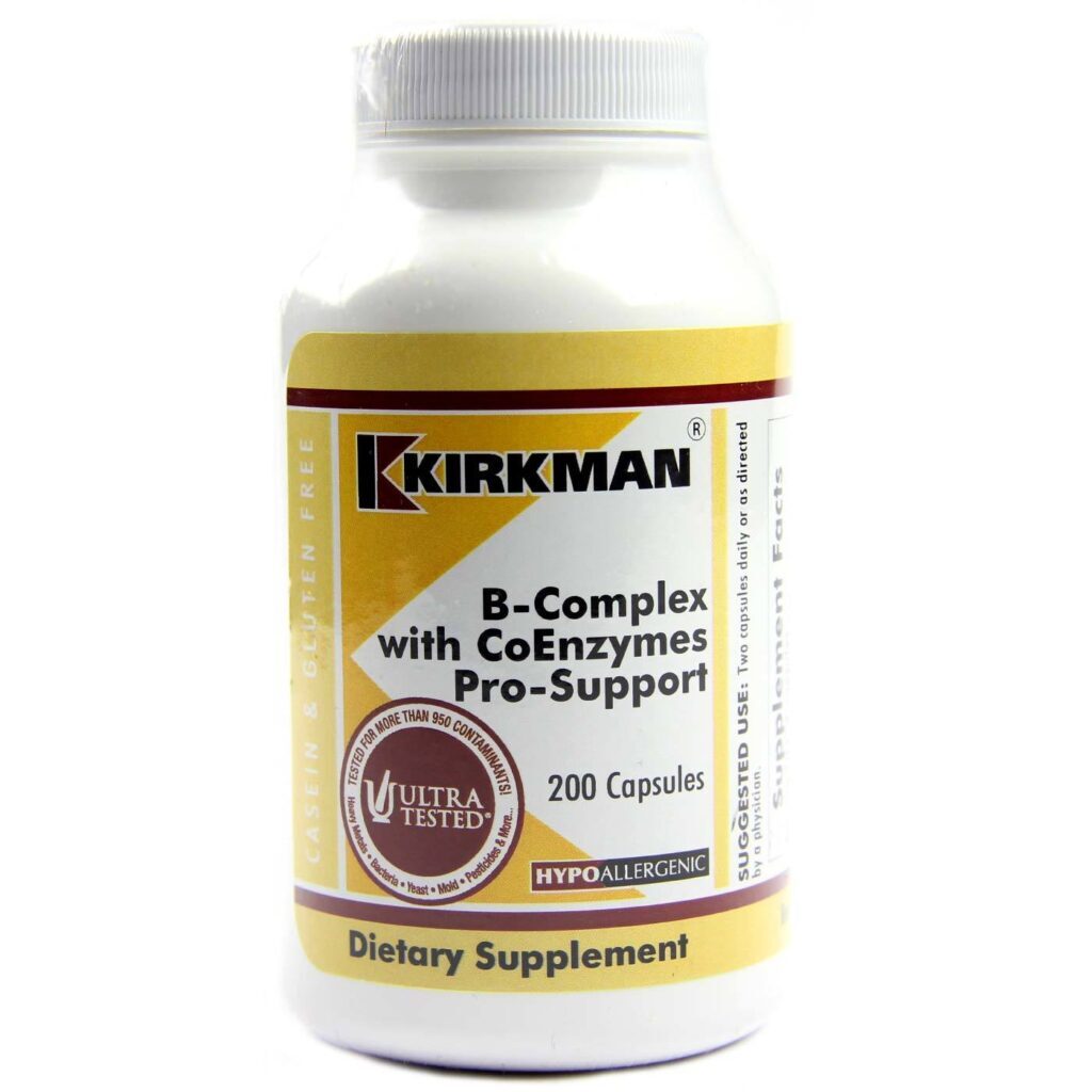 Kirkman Labs Complexo B com Coenzimas Pró-Suporte - 200 Cápsulas Vegetarianas