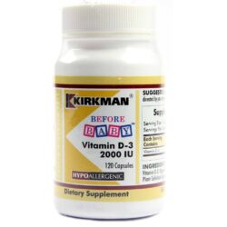 Kirkman Labs Before Bebê Vitamina D-3 2000 UI - 120 Cápsulas Vegetarianas para Saúde Óssea