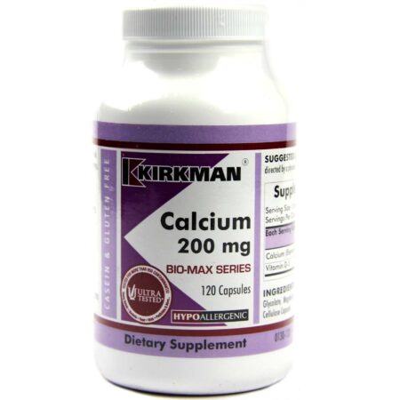 Kirkman Labs, Cálcio 200 Mg, Hipoalergênico - 120 Cápsulas Vegetarianas