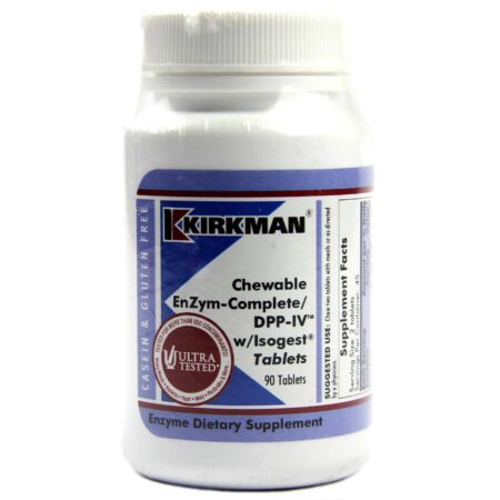 Kirkman Labs Chewable EnZym-Complete/DPP-IV com Isogest - 90 Tabletes