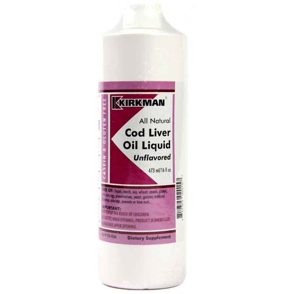 Kirkman Labs Óleo de Fígado de Bacalhau Sem Sabor 473 ml (16 fl oz) - Pureza e Nutrição Essencial