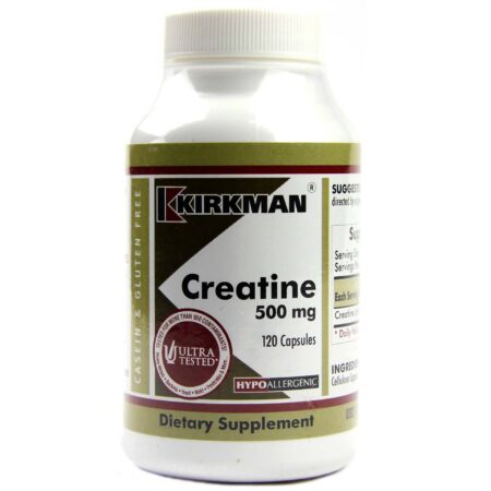 Kirkman Labs, Creatina 500 mg, Hipoalergênico - 120 Cápsulas Vegetarianas