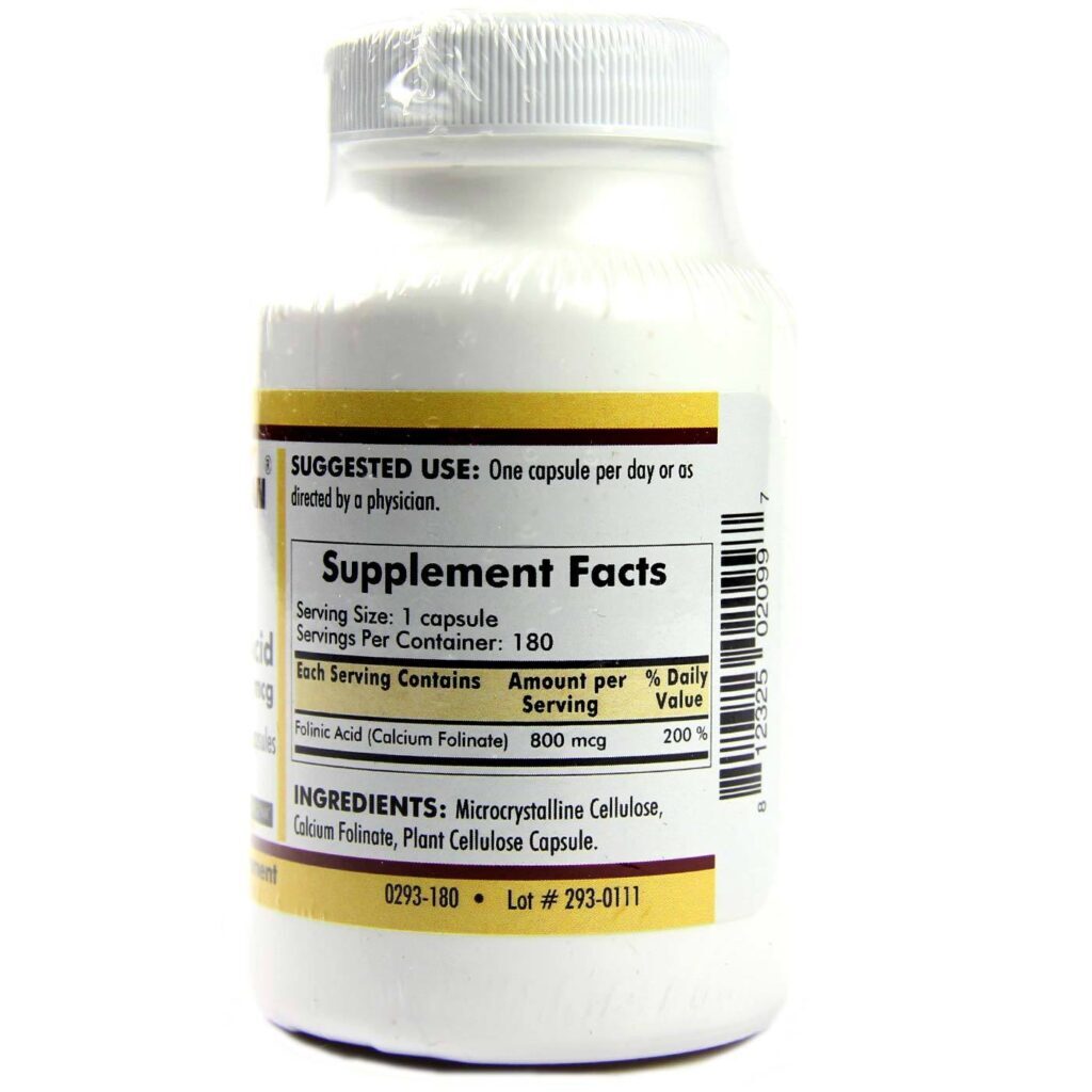 Kirkman Labs Ácido Folínico 800 mcg Hipoalergênico - 180 Cápsulas Vegetarianas - Imagem 2