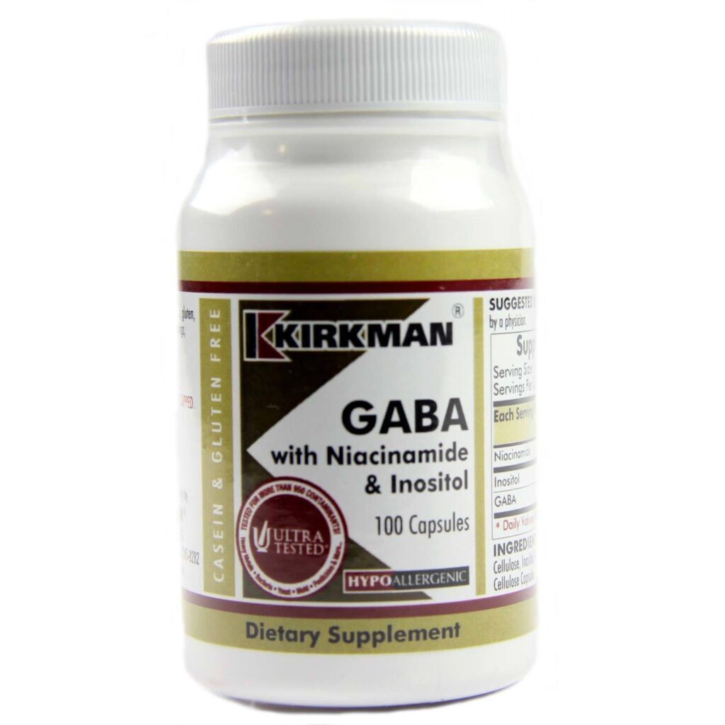 Kirkman Labs GABA com Niacinamida e Inositol - 100 Cápsulas Vegetarianas