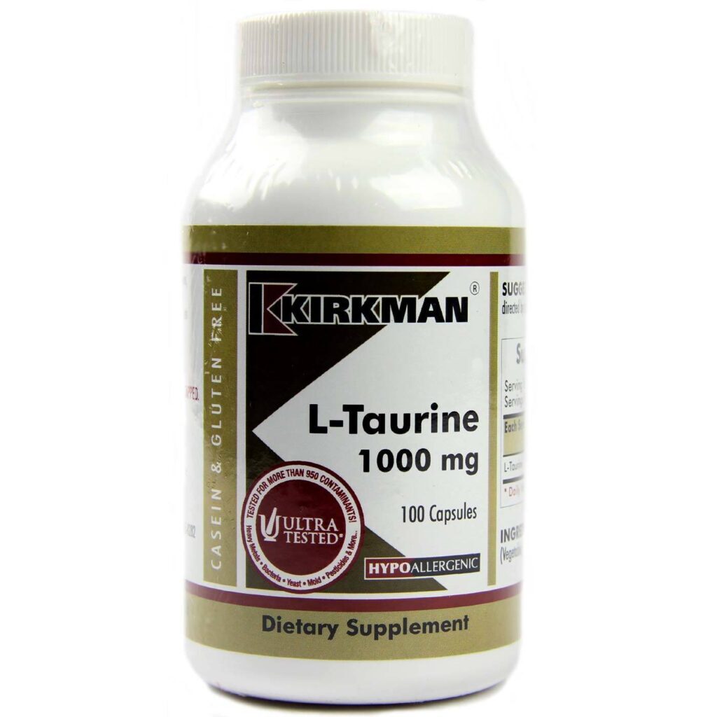 Kirkman Labs L-Taurina 1000 Mg - 100 Cápsulas Vegetarianas - Suporte Essencial