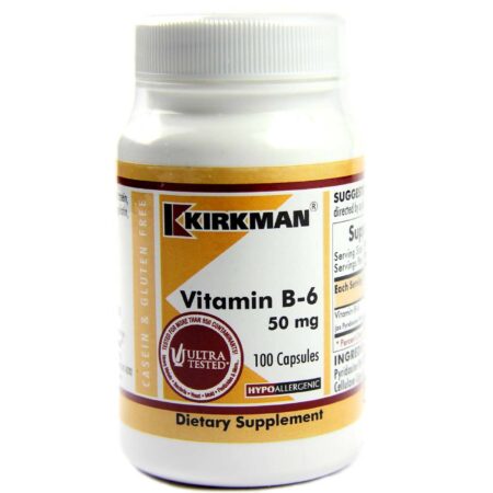 Kirkman Labs, Vitamina B-6 50 Mg - 100 Cápsulas Vegetarianas